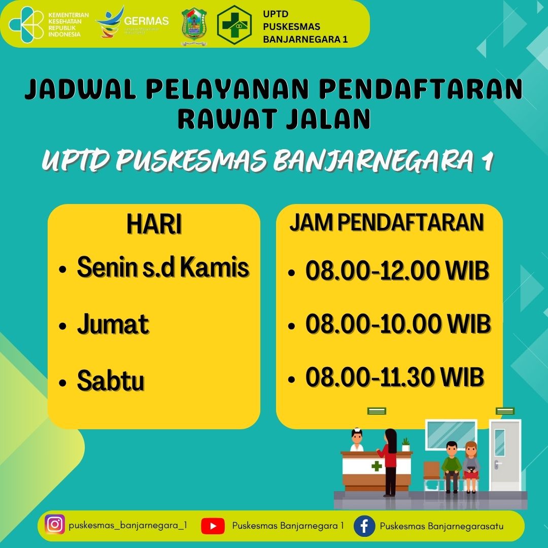 Jadwal pendaftaran dan pelayanan UPTD Puskesmas Wanayasa 1