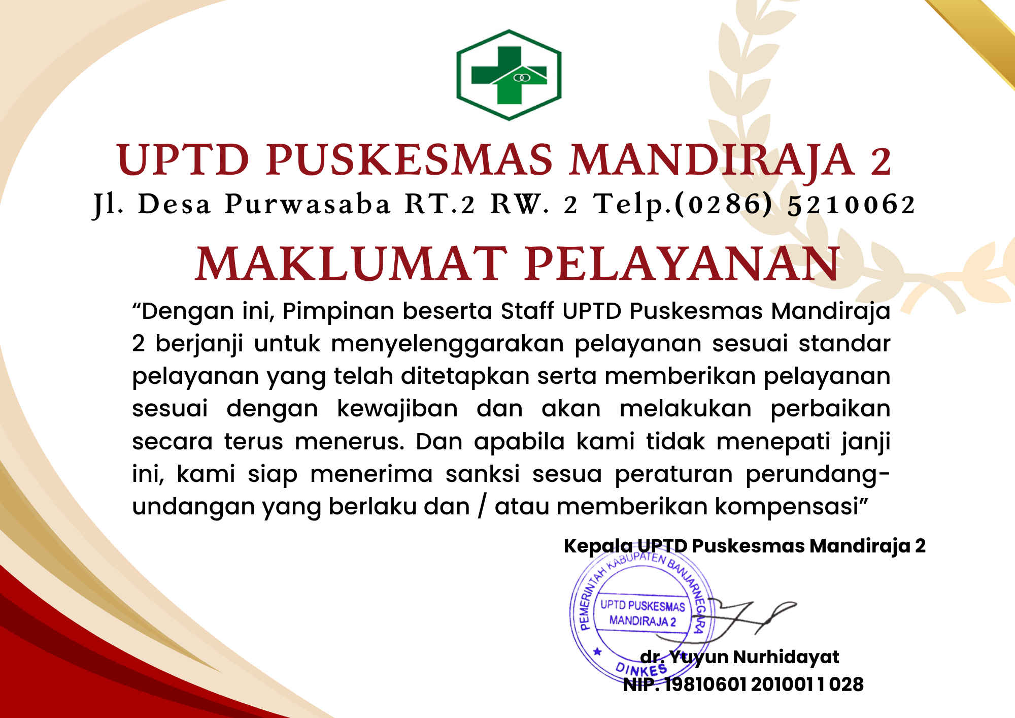 MAKLUMAT PUSKESMAS MANDIRAJA 2